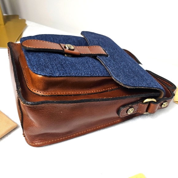 Patricia Nash Lari Denim & Leather Colorblock Crossbody Bag - Picture 5 of 11